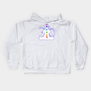 Chakra Mediation 1-White with OM Kids Hoodie